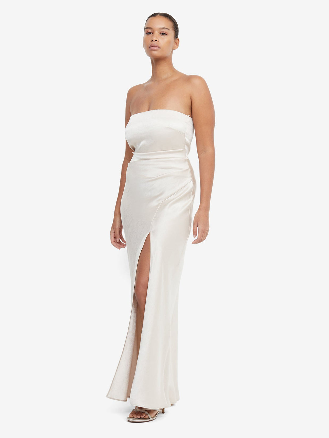 Dreamer Strapless Maxi Bridesmaid Dress in Sand by Bec + Bridge