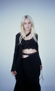 RIA ASYM CROP TOP - BLACK