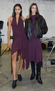 NARA ASYM MIDI DRESS - PLUM