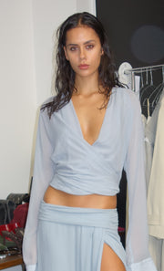 AURELIA WRAP TOP - CLOUD BLUE