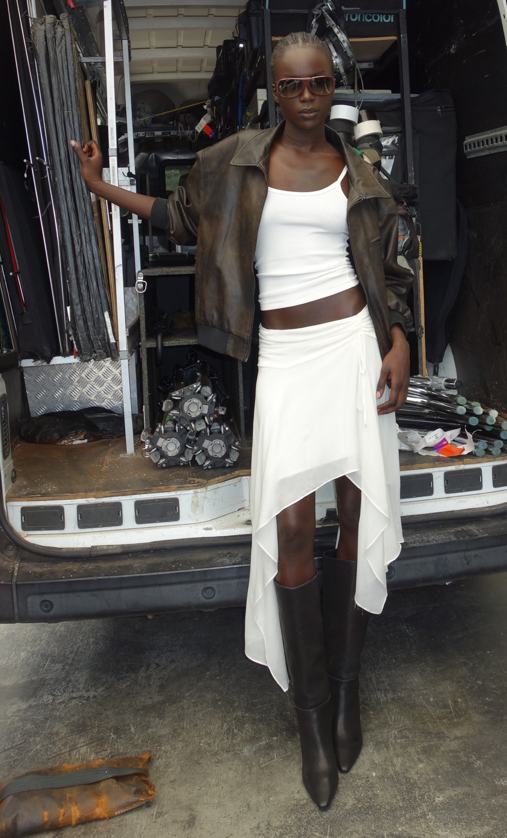 TYLA BOMBER JACKET - VINTAGE CHOC