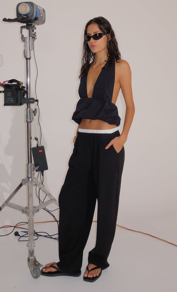 DOMINIK BOXER PANT - BLACK/WHITE