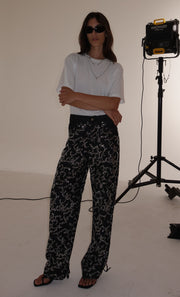 KINSLEY SEQUIN PANT - CHARCOAL SILVER