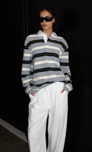 KYLO JERSEY - GREY/BOTTLE GREEN STRIPE