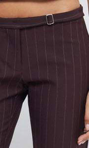 JADE STRAIGHT LEG PANT - PLUM PINSTRIPE