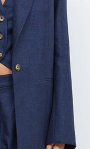 MADDOX SLOUCHED BLAZER - INDIGO