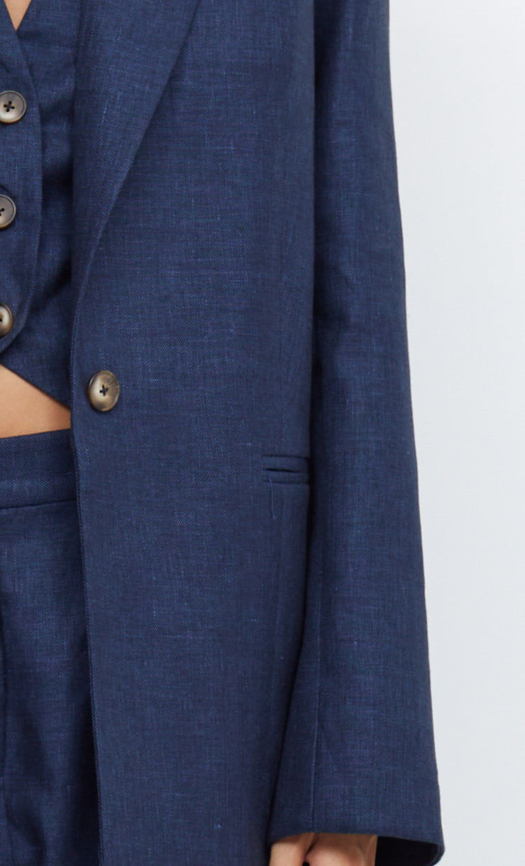 MADDOX SLOUCHED BLAZER - INDIGO