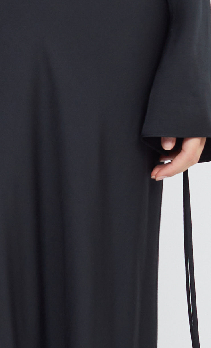 DIAMOND DAYS LONG SLEEVE MAXI DRESS - BLACK