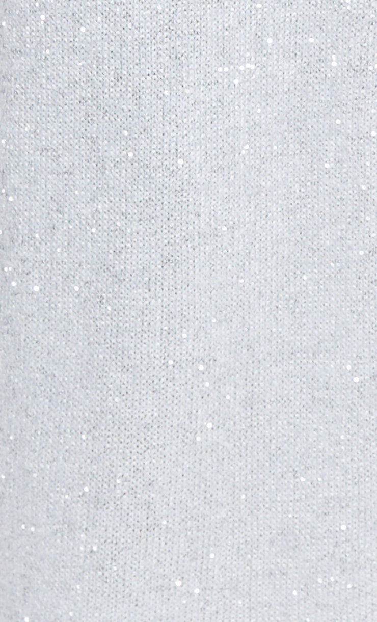 SADIE SPLIT KNIT MIDI DRESS - CRYSTAL