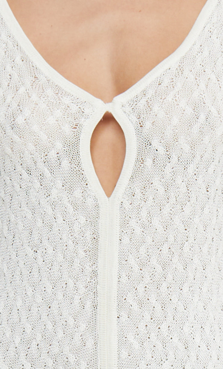 SAMMY KEY KNIT LONG SLEEVE MAXI  - IVORY