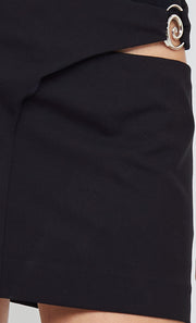 SONESTA ASYM MINI SKIRT - BLACK