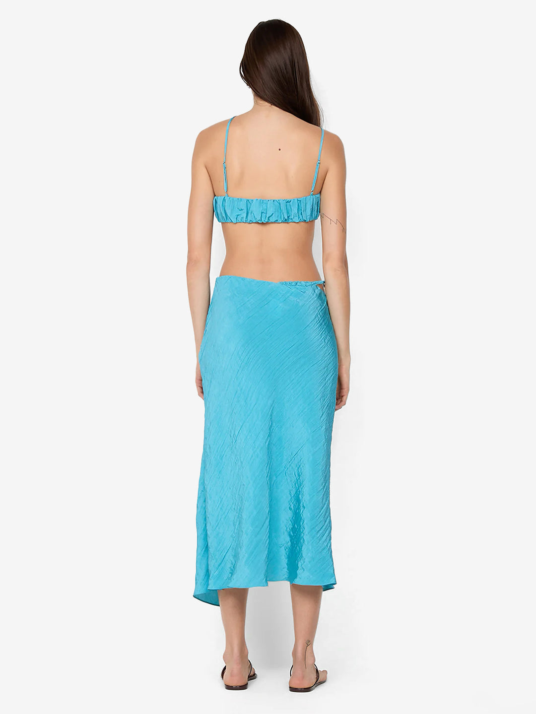 ODESSA SPLIT MIDI SKIRT - DEEP SEAFOAM