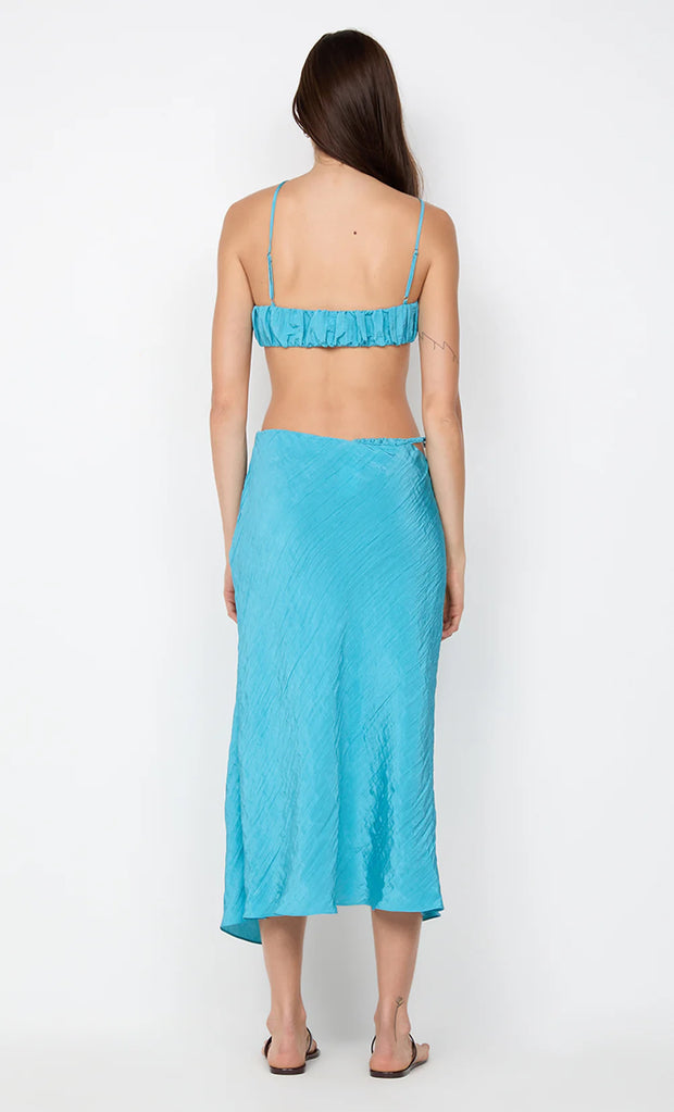 ODESSA SPLIT MIDI SKIRT - DEEP SEAFOAM