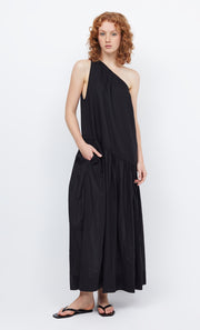 PALMER ASYM MAXI DRESS - BLACK