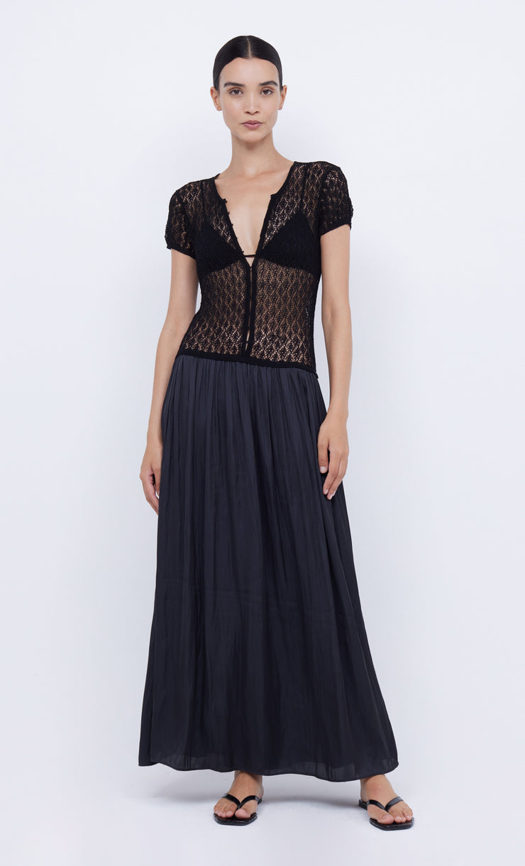 BREEZE SHORT SLEEVE MAXI DRESS - BLACK