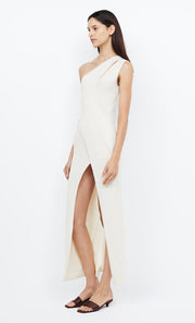 MIRA ASYM KNIT MAXI DRESS - IVORY