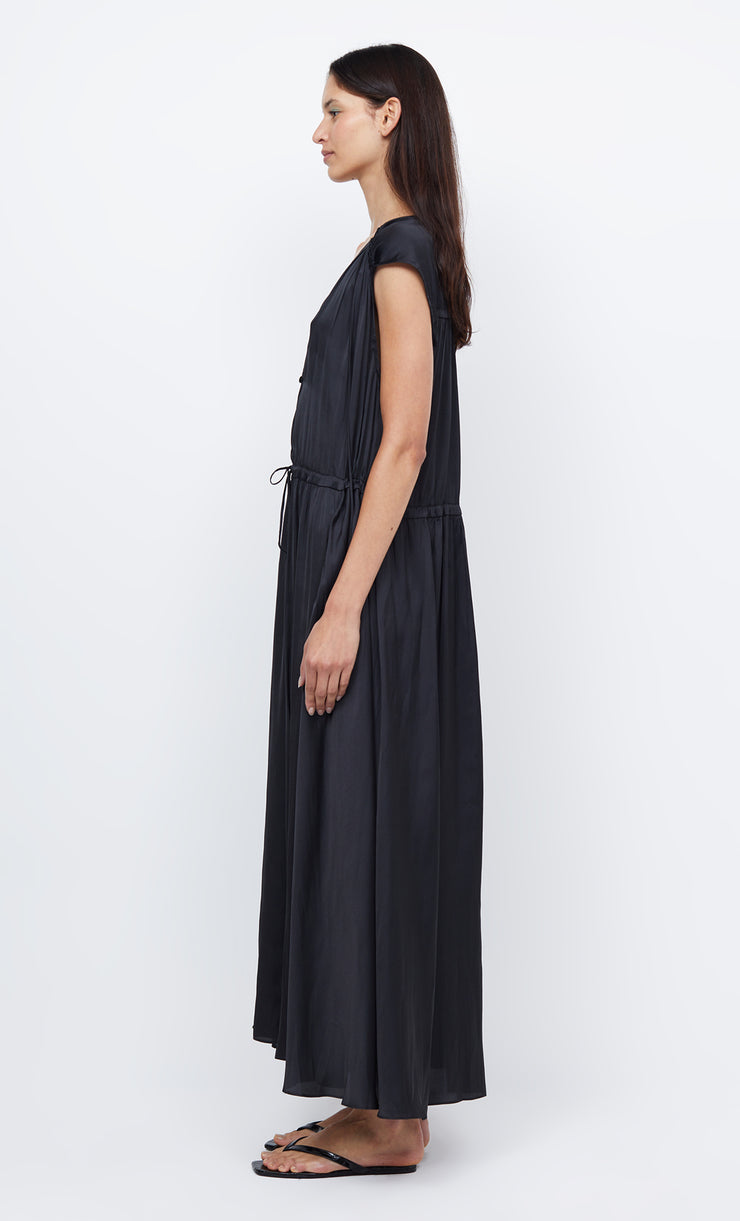 PARADISE BUTTON UP MAXI - BLACK