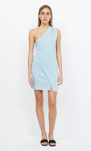 MIRA ASYM KNIT MINI DRESS - SEAFOAM