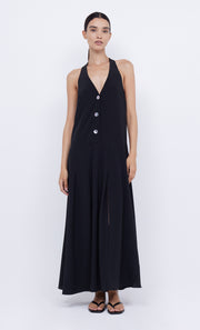 PIPER HALTER MAXI DRESS - BLACK