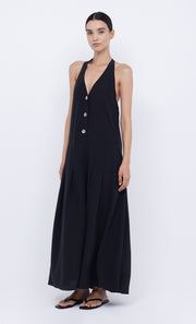 PIPER HALTER MAXI DRESS - BLACK