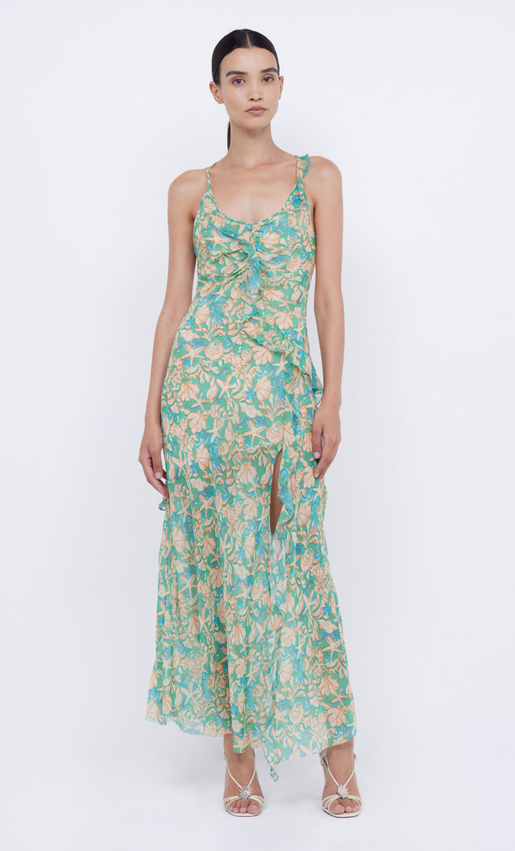 OASIS FRILL MAXI DRESS - UNDER THE SEA