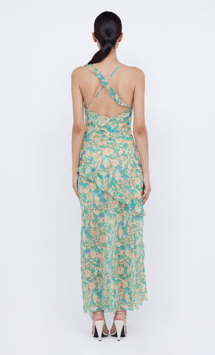 OASIS FRILL MAXI DRESS - UNDER THE SEA