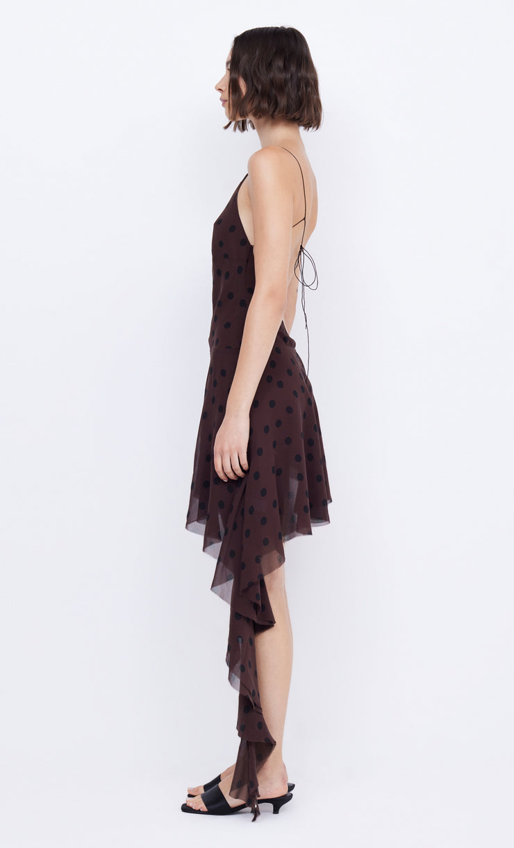 TURNER CUT OUT MINI DRESS - CHOCOLATE/BLACK