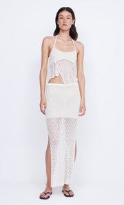 BREEZE HALTER CROP TOP - IVORY