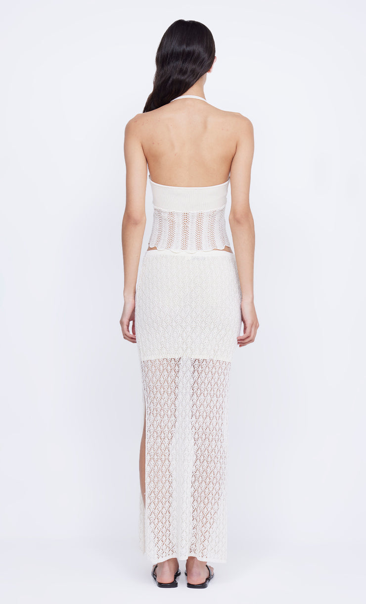BREEZE HALTER CROP TOP - IVORY
