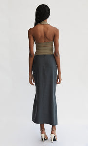 CRAWFORD TWIST SKIRT - CHARCOAL