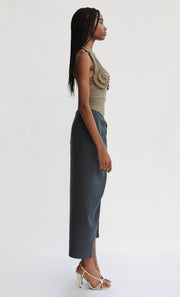 CRAWFORD TWIST SKIRT - CHARCOAL