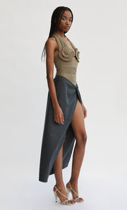 CRAWFORD TWIST SKIRT - CHARCOAL