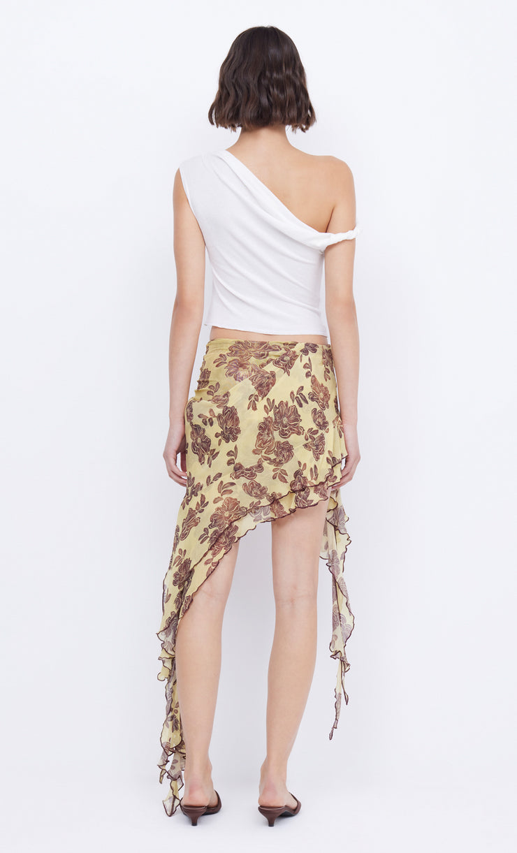 MALIBU BAY FRILL SKIRT - CITRUS PLUM FLORAL