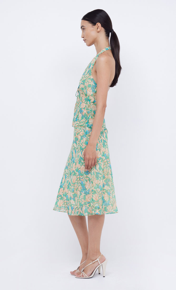 OASIS BIAS MIDI SKIRT - UNDER THE SEA