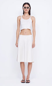 KAIA BIAS MIDI SKIRT - IVORY