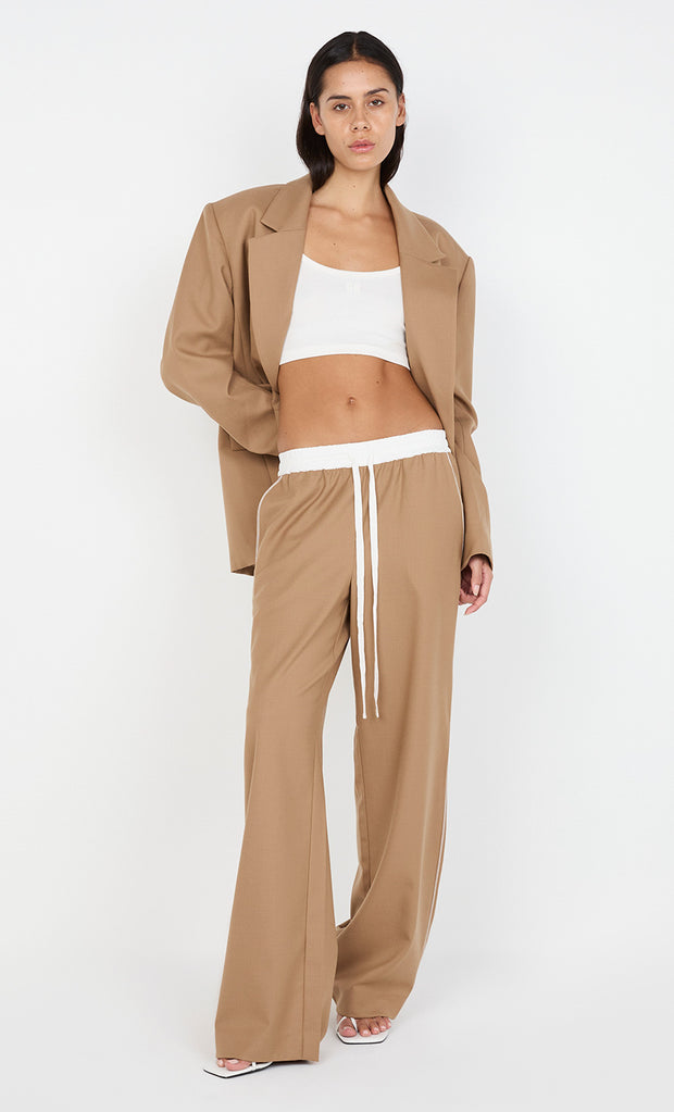 ASTER DRAWSTRING PANT - CAMEL/WHITE