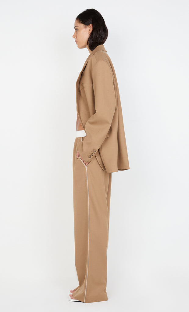 ASTER DRAWSTRING PANT - CAMEL/WHITE