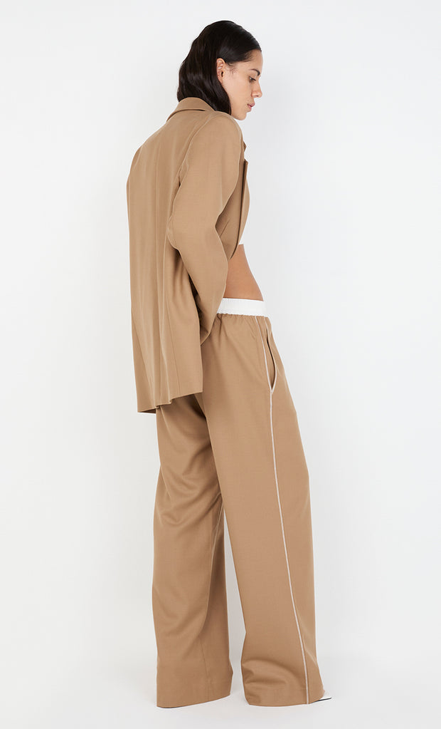 ASTER DRAWSTRING PANT - CAMEL/WHITE