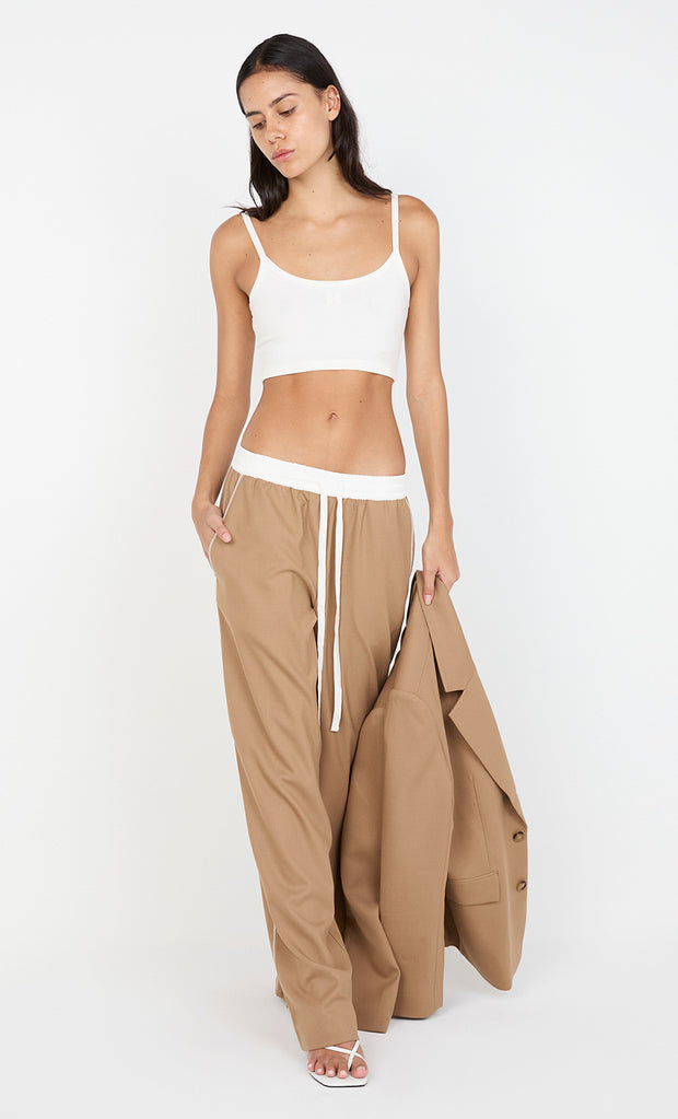 ASTER DRAWSTRING PANT - CAMEL/WHITE
