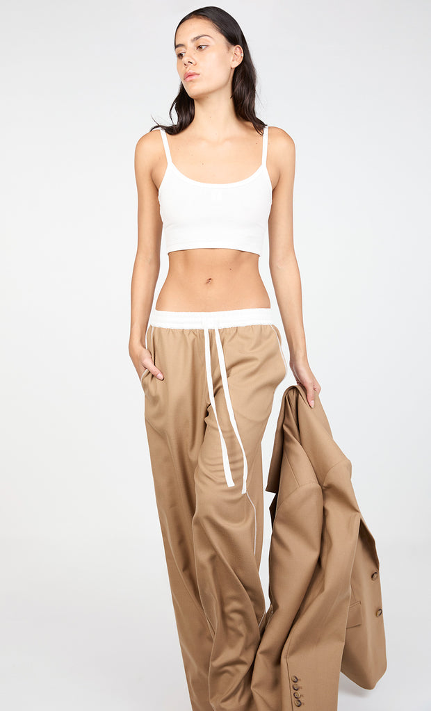 ASTER DRAWSTRING PANT - CAMEL/WHITE