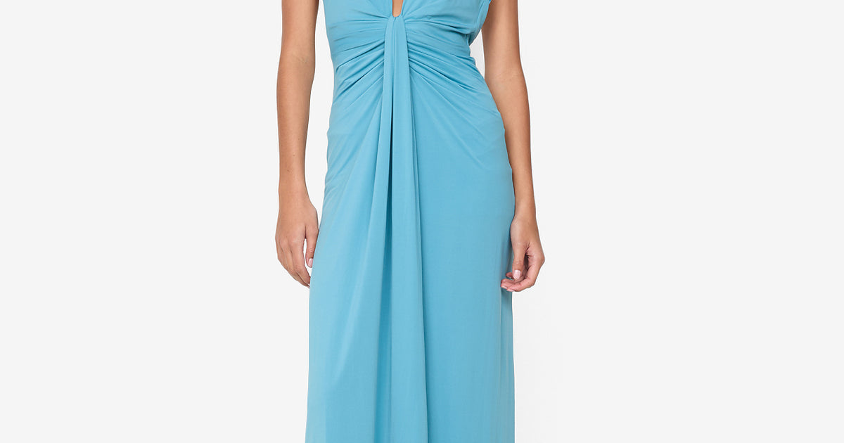TILLIE DRAPE MAXI DRESS - DEEP SEAFOAM