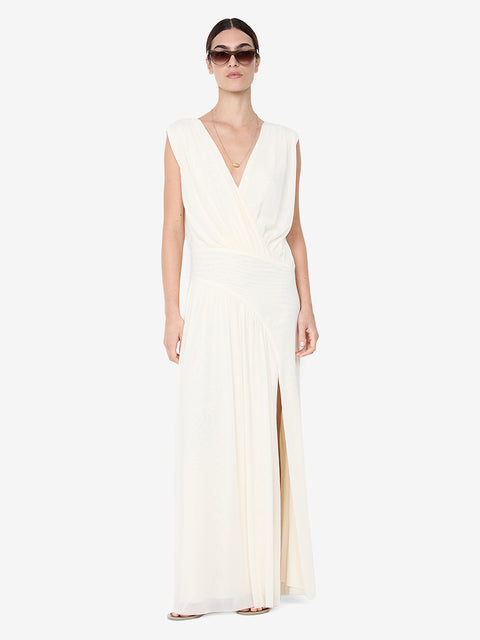 ASHLAN V NECK MAXI DRESS - BUTTERCREAM