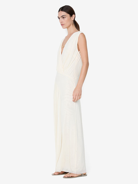 ASHLAN V NECK MAXI DRESS - BUTTERCREAM