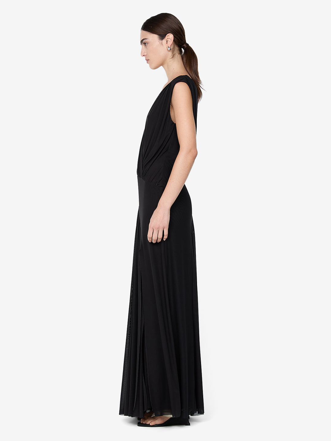 ASHLAN V NECK MAXI DRESS - BLACK