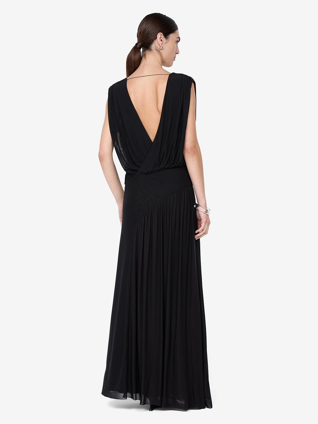 ASHLAN V NECK MAXI DRESS - BLACK