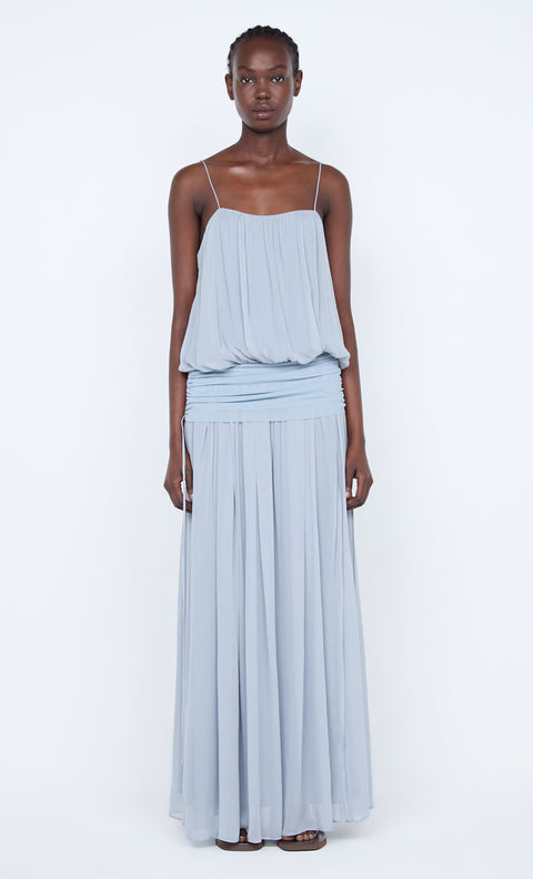 CAMILLE BLOUSON DRESS - CLOUD BLUE