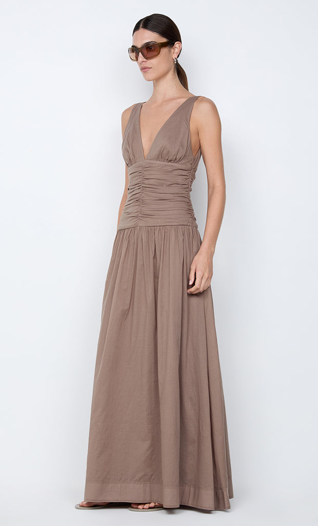 MARLOWE MAXI DRESS - TAUPEE