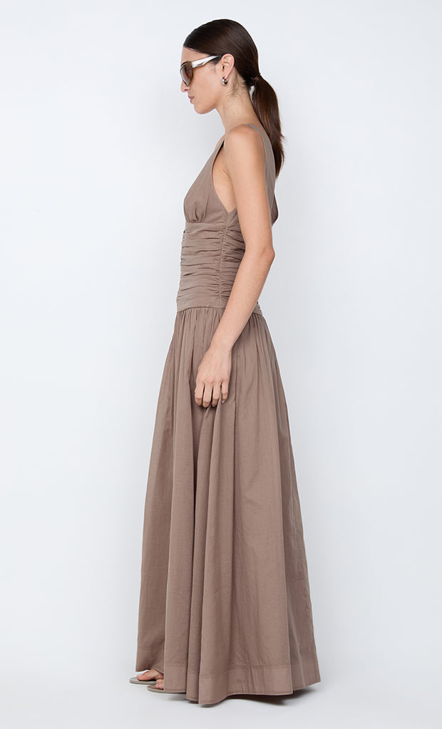 MARLOWE MAXI DRESS - TAUPEE