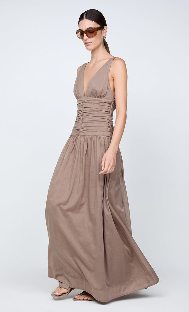 MARLOWE MAXI DRESS - TAUPEE