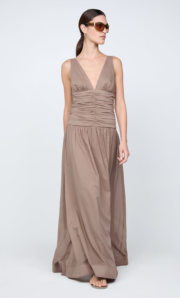 MARLOWE MAXI DRESS - TAUPEE